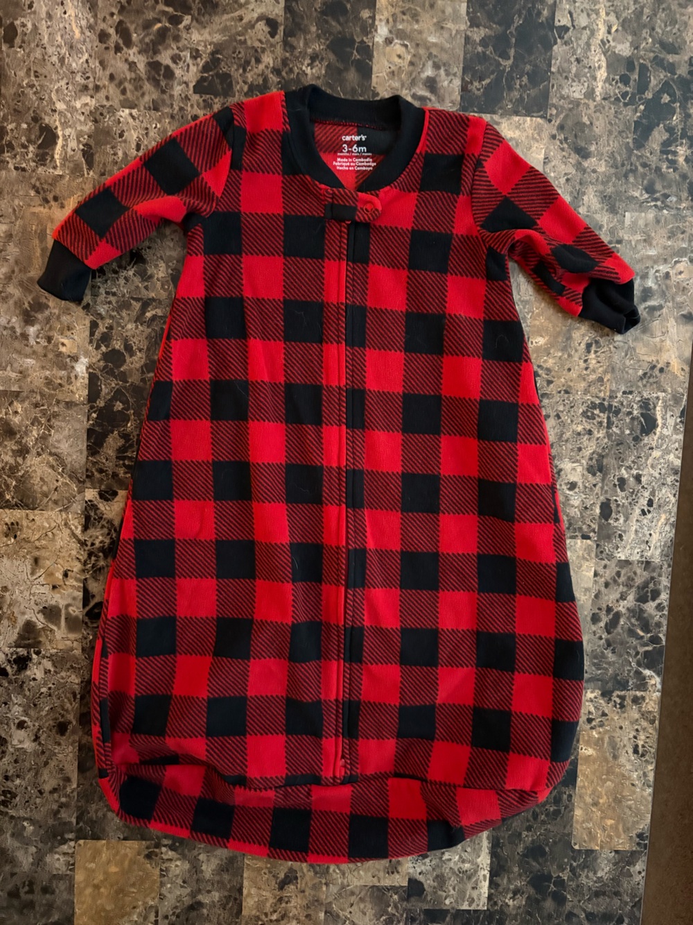 Carters Plaid Fleece Sleep Sack 3-6 mo